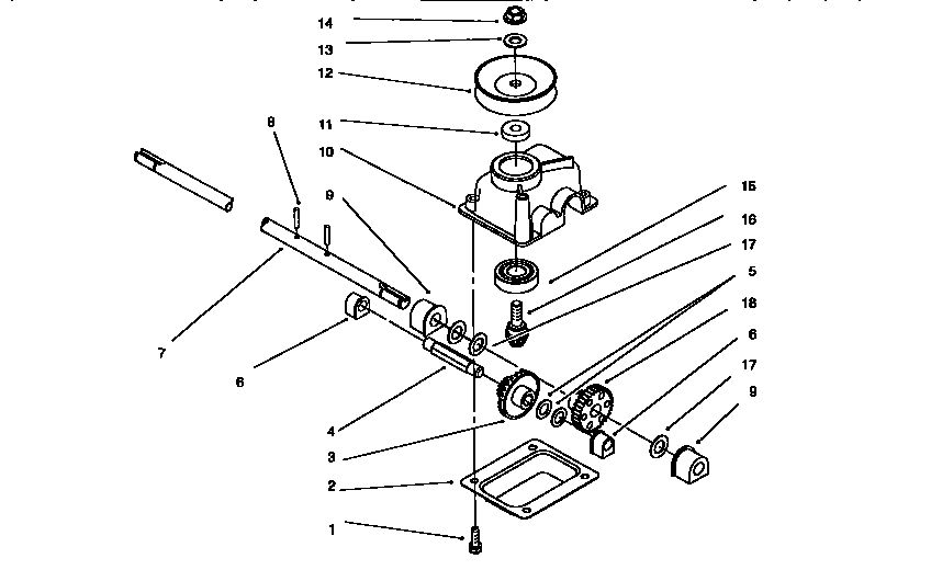 Gear Case Assembly Diagram and Parts List for 10314 6900001 AND UP Lawn Boy Lawn Mower